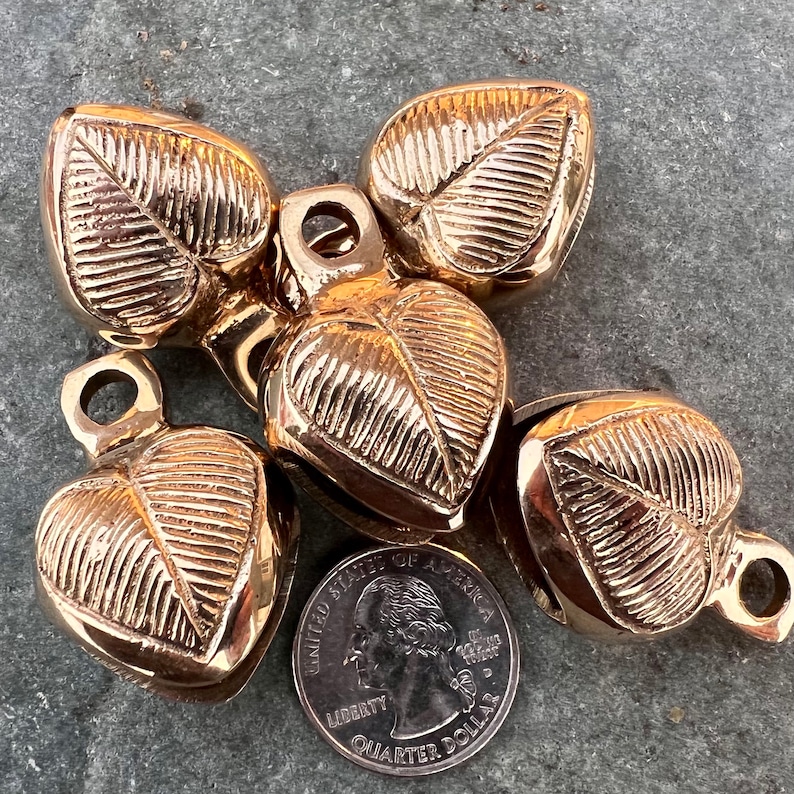 Stunning Heart Shaped Brass Bells